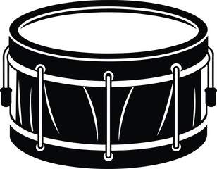 Simple snare drum icon for music and percussion themes