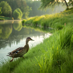 duck on a pond