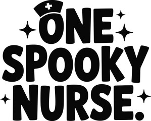 Obraz premium One Spooky Nurse Halloween Nurse Hat Medical Cross Graphic