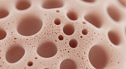 Porous Material Closeup with Multiple Holes and Textured Surface in Macro Detail