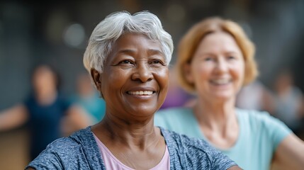 Happy Senior Woman Exercising, Promoting a Healthy Active Lifestyle