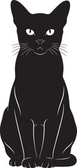 Elegant black cat silhouette sitting alert a striking animal image for design and decoration