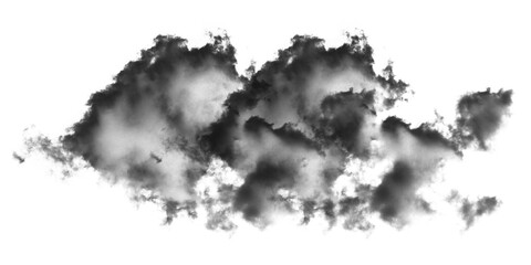Obraz premium Dark cloud isolated on transparent background for design element and overlay use