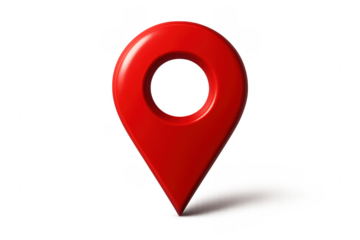 Red map pin icon locating destination on map