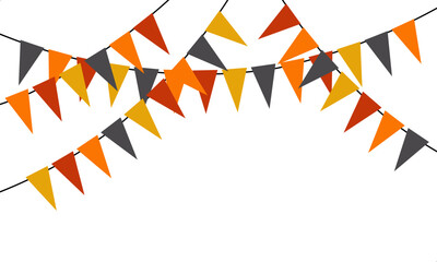 autumn colors flags garland, thanksgiving frame template