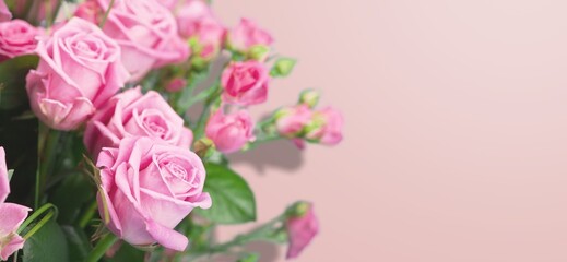 Fototapeta premium Elegant bouquet of fresh aroma flowers