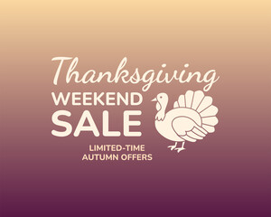 Obraz premium Thanksgiving Weekend Sale Limited Time Autumn Offers Design