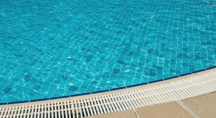 Sunny classic pool scene with blue water and retro tile details creating a nostalgic summer atmosphere ,nostalgic ,swimming ,texture