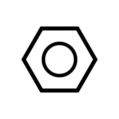 Vector Nut Icon – Hex Nut Mechanical Fastener Symbol for Engineering, Machine, Industrial, Hardware, and Construction Design
