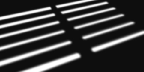 Sunlight shining through blinds creates a pattern of light and shadow isolated on transparent background