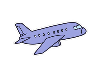 Fototapeta premium Cartoon Airplane Flying png clear alpha channel cutout isolated on transparent background