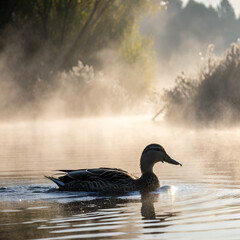 swan on the water