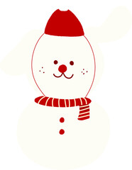 크리스마스 산타 강아지 눈사람