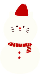 크리스마스 고양이 산타 눈사람