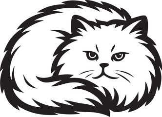 persian-cat-curled-up-vector.eps