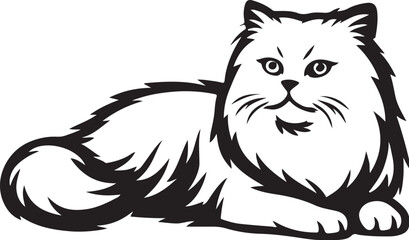 persian-cat-lying-stretched-vector.eps