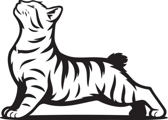 Obraz premium american-bobtail-cat-cobra-pose-vector.eps