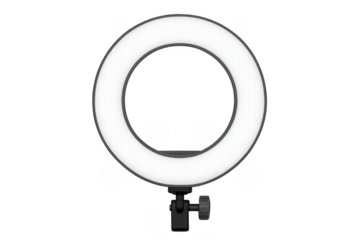 Led ring light illuminating on transparent background