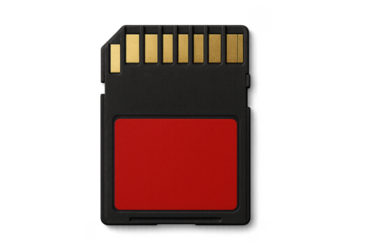 SD card storing digital data and flash memory