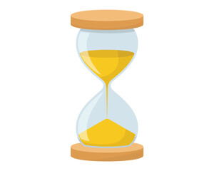 Hourglass with Flowing Yellow Sand - Time Measurement Icon