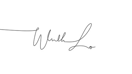 With Love Phrase Continuous Line Drawing Motion Graphic Romantic Message