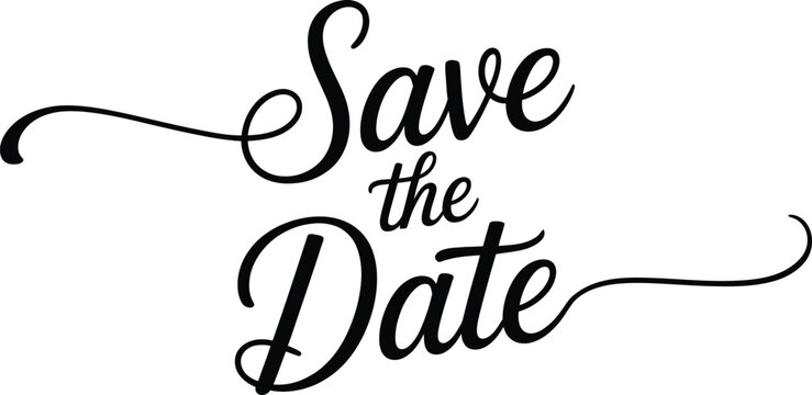 Elegant "Save the Date" Calligraphy with Flourishes