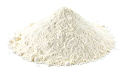 A mound of white powder, possibly flour or a similar substance, is seen against a white backdrop png cutout