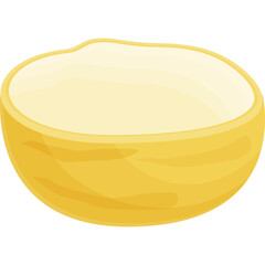 Illustration Of A Half Cut Raw Yellow Onion With Layers Visible Against A Transparent Background