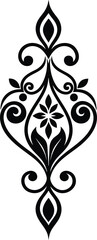 Obraz premium Decorative motif symmetrical scrolls in Victorian style vector silhouette