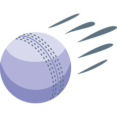 Lavender Cricket Ball Motion Blur Streak Illustration White Background