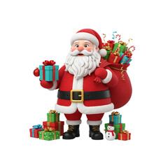 Jolly Santa with a Gift