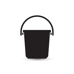 Bucket icon design vector shadow template, white background 