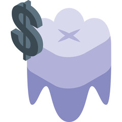Stylized Tooth With A Dollar Sign Graphic Representation Of Dental Costs And Healthcare Expenses Isolated On White Background