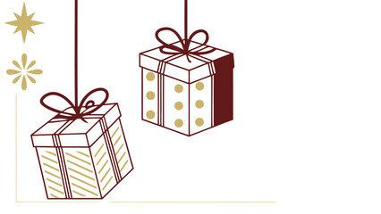 Elegant Christmas Gifts Hanging with Festive Decorations a Celebration of the Holiday Season
