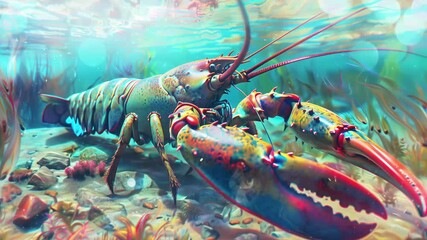 lobster in the style of ghostly ethereal