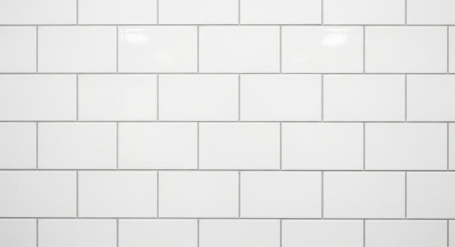 White subway tile wall pattern with clean grout lines and a modern look
