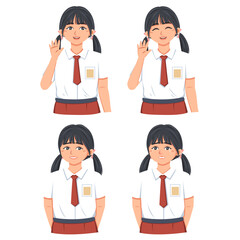Obraz premium elementary school student sticker set