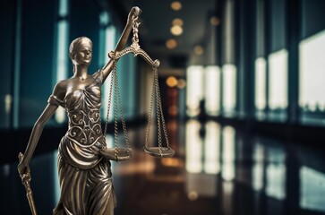Legal and law statue of Justice with scales