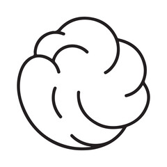 Simple line drawing of a cloud or cotton ball