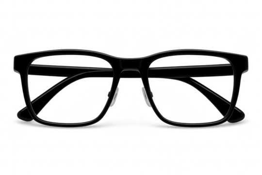 Black frame eyeglasses for vision care and style