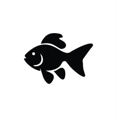 Black Fish Silhouette Icon Vector Graphic Design Element