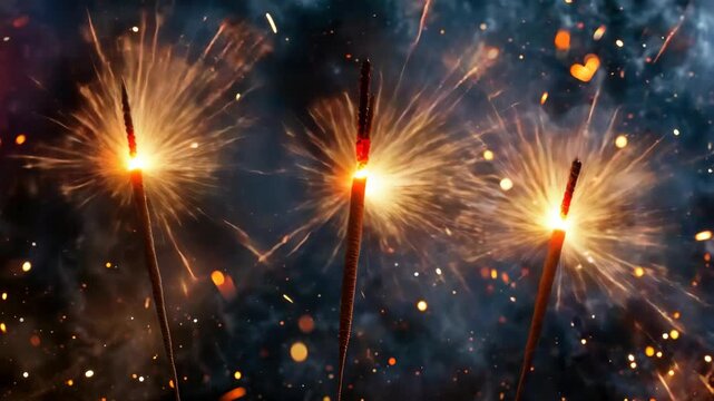 A stunning fireworks show with multiple bursts of light and color in the sky.