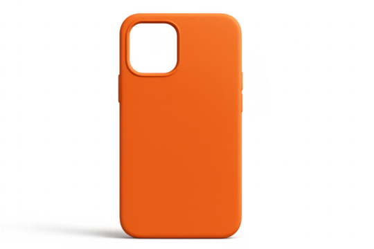 Orange silicone smartphone case protecting mobile device - Powered by Adobe