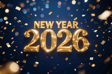 Luxury glowing New Year 2026 background with abstract golden light and festive energy, elegant celebration design in modern vibrant style