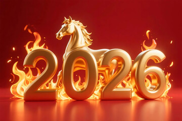 Luxury glowing New Year 2026 background with abstract golden light and festive energy, elegant celebration design in modern vibrant style