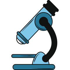 Light Blue Microscope With Black Accents On A Transparent Background Scientific Equipment For Research And Discovery