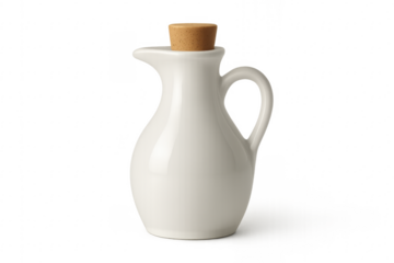 White ceramic cruet containing olive oil for cooking