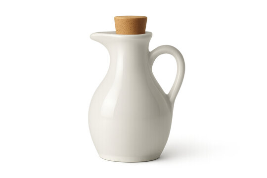 White ceramic cruet containing olive oil for cooking - Powered by Adobe