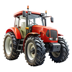 Obraz premium Red tractor isolated on transparent background