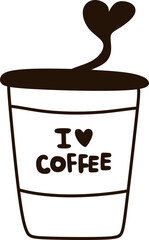 Cute Coffee Doodle Element